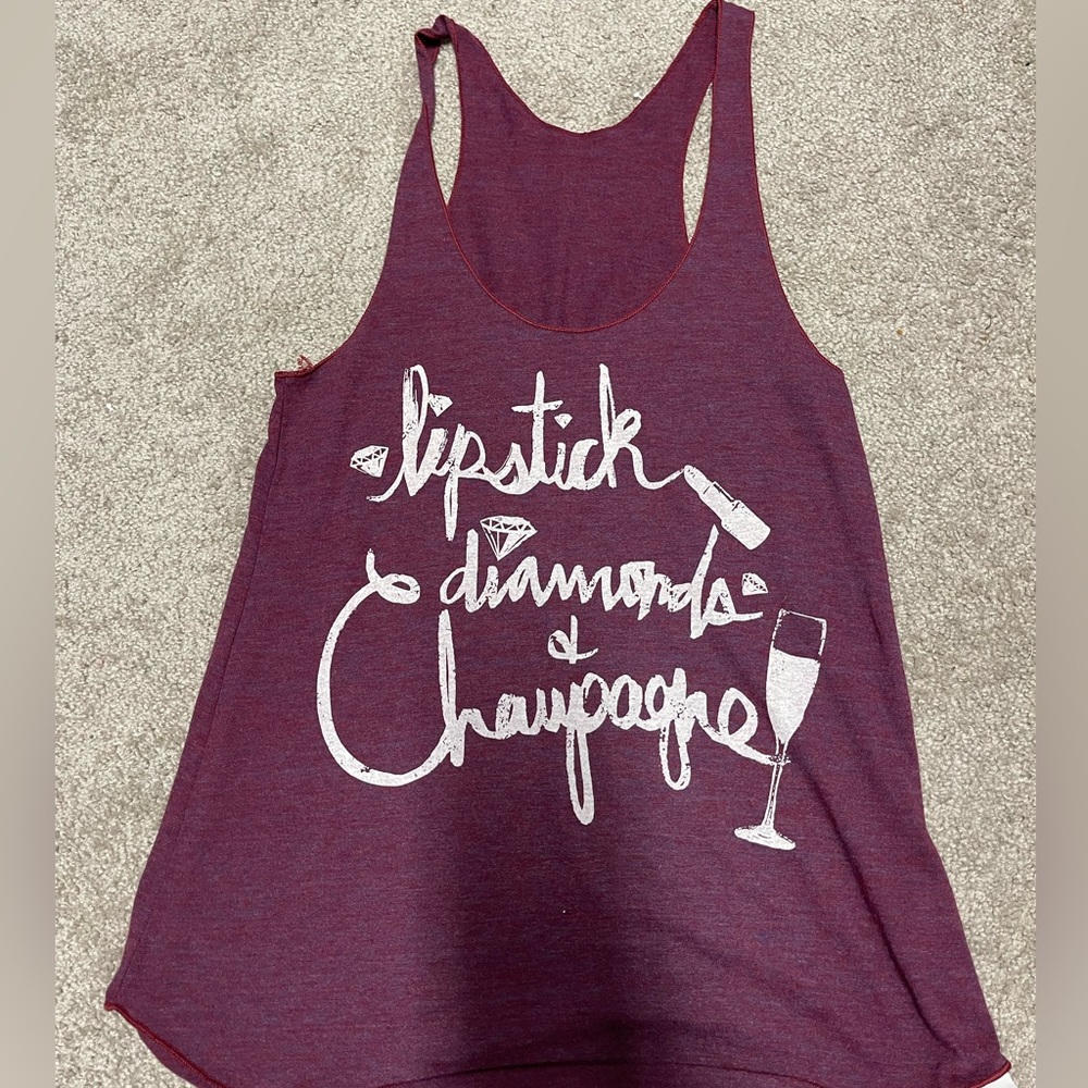 NWT Judith March Lipstick Diamonds and Champagne Tank Top Size M - Picture 2 of 2